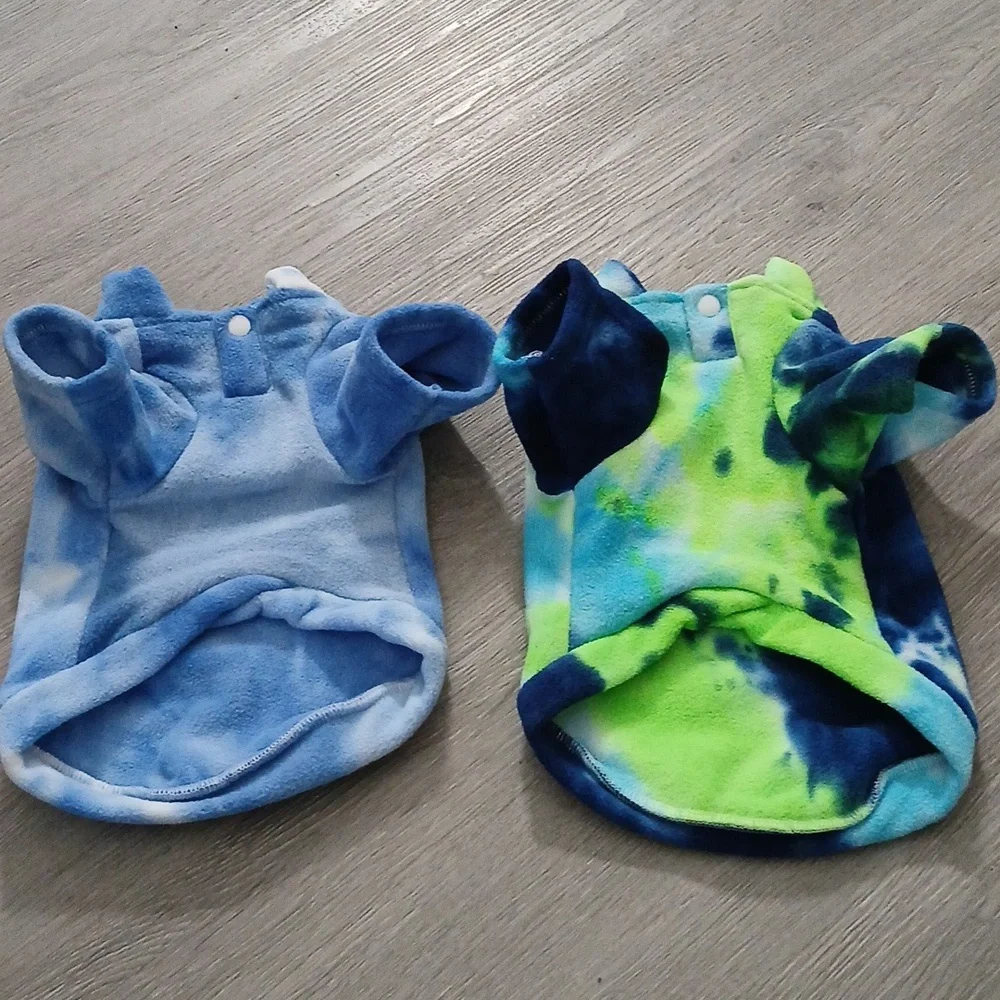 Dog  Tie-Dye Fleece Winter Dog Coats  Set of 2 Sz S NWOT